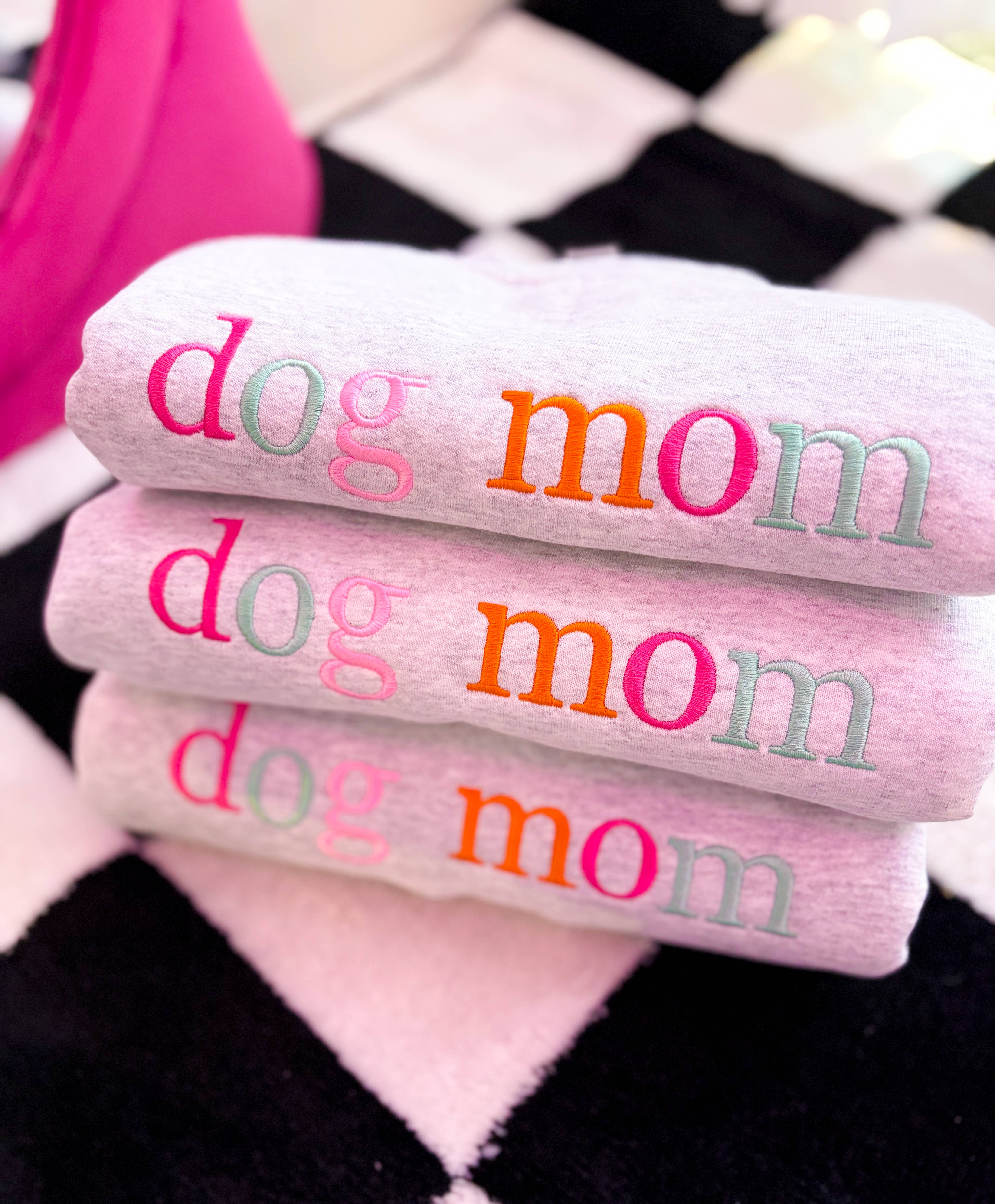 Graphic Tees & Co. - Wholesale Sweatshirt - Women's - dog mom rainbow embroidered Sweatshirt | Gift for dog moms2