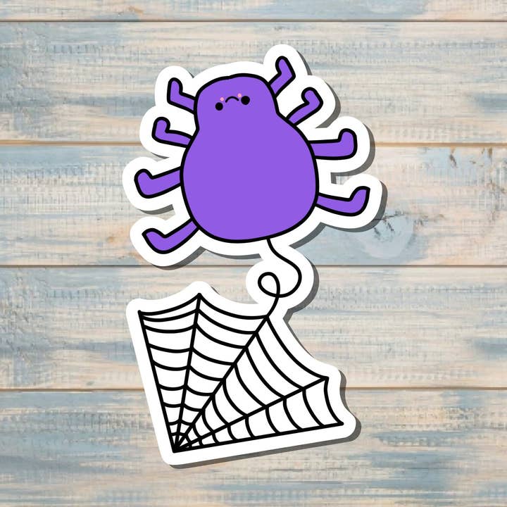 Cute Spider and Web, Die Cut Sticker, Graphic Art Sticker, Vinyl, , Inspire Motivate |Sticker or Magnet for wholesale by Handmade by Marlayna