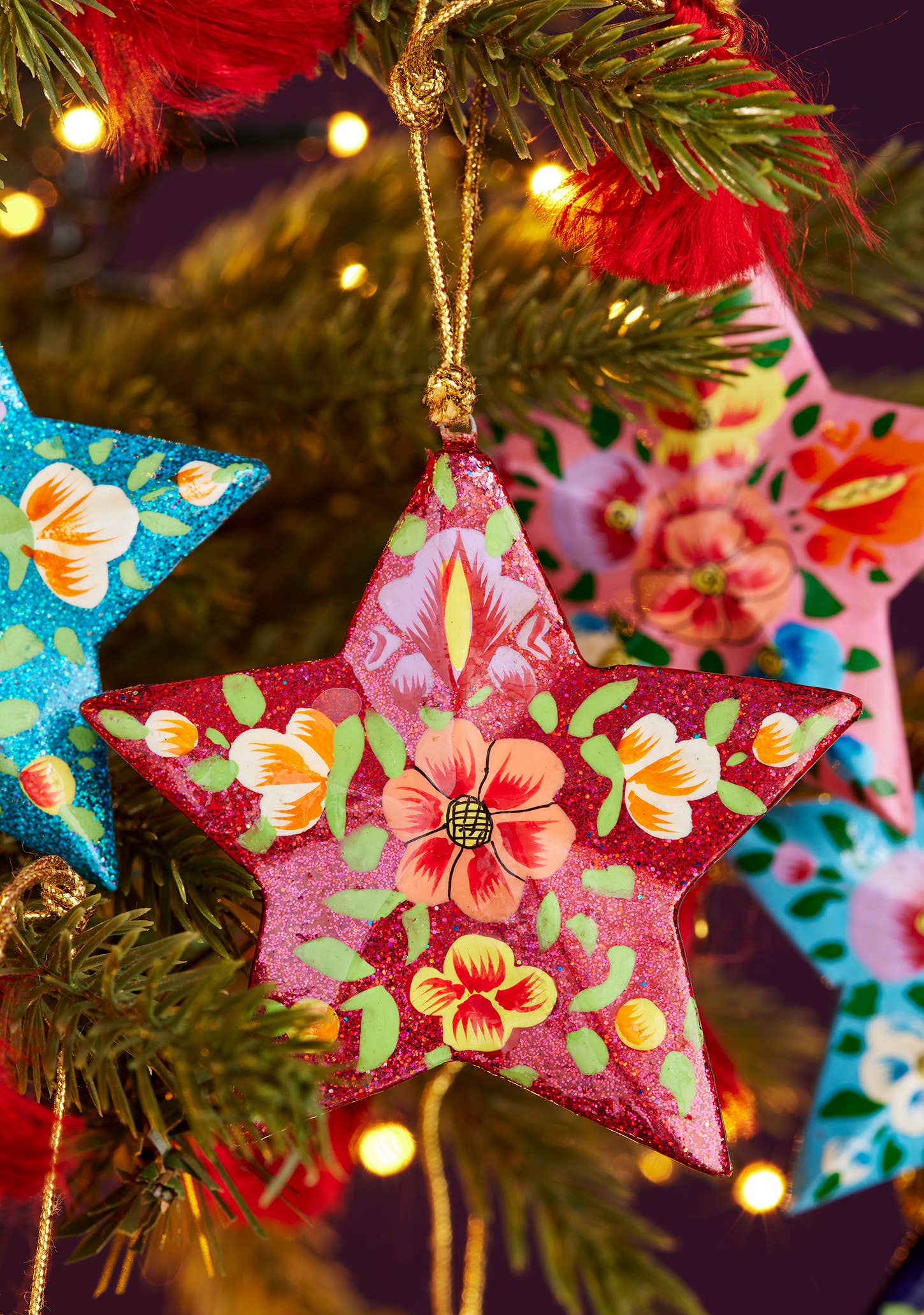 Namaste - Wholesale Christmas decoration - Kashmiri Floral Star Handpainted Christmas Decoration1
