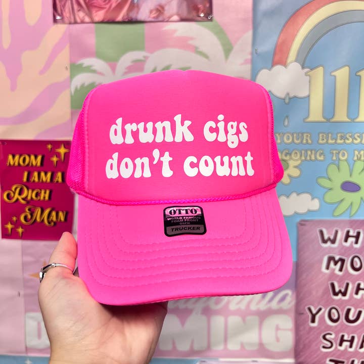 Happy Hour - Wholesale Trucker Hat - Women's - Drunk Cigs Don't Count - Trucker Hat