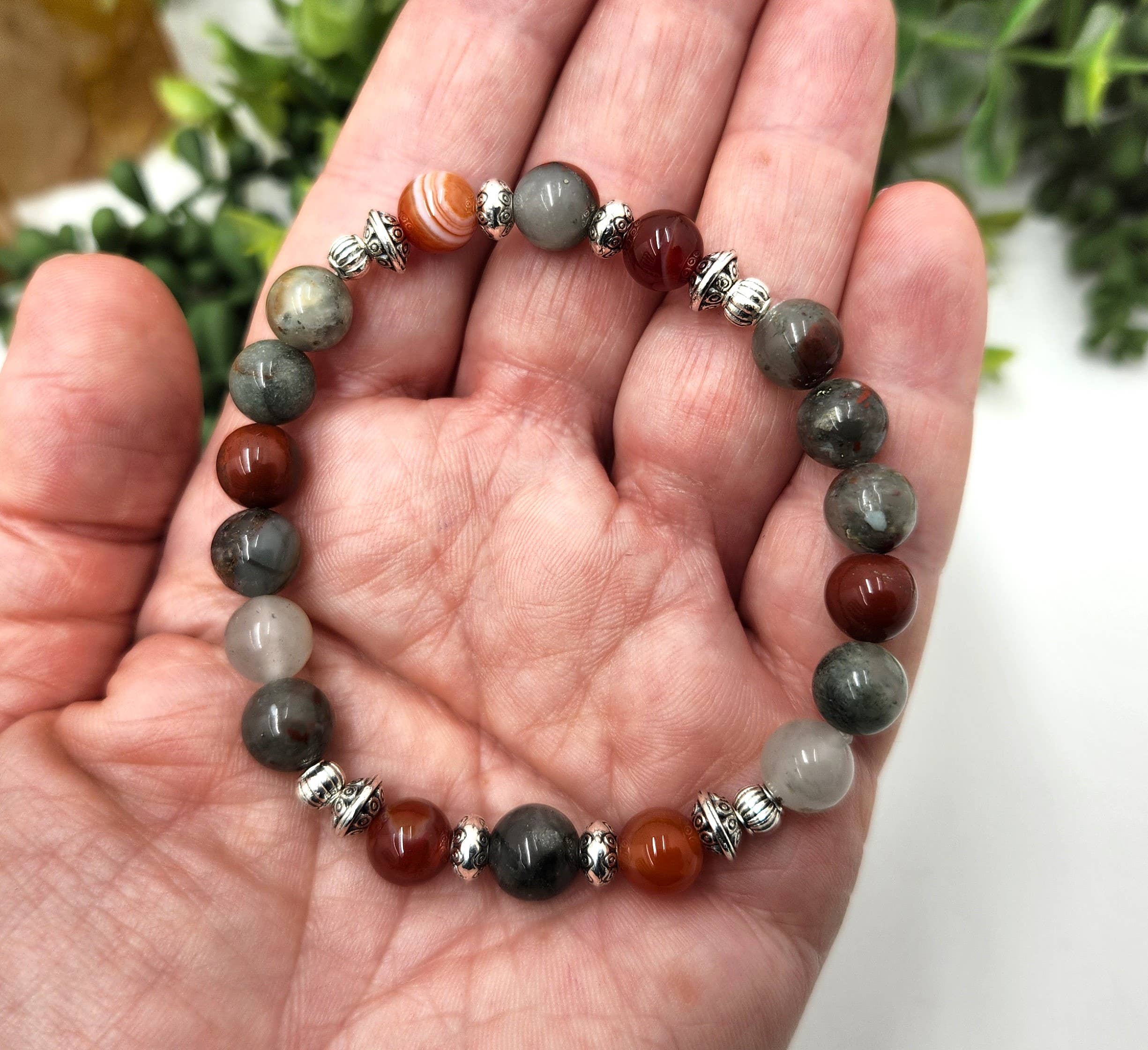 Meraki Gemstones - Vendita all'ingrosso Bracciale con perline - SALUTE/BENESSERE - Bracciale in Eliotropio/Carnelian a Fasce 8mm6