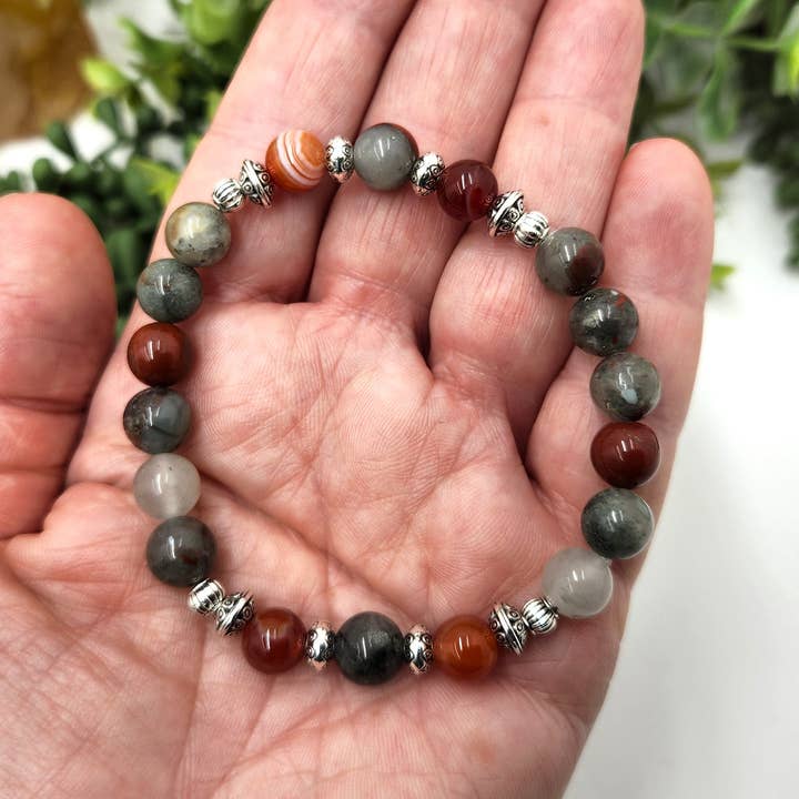 Meraki Gemstones - Vendita all'ingrosso Bracciale con perline - SALUTE/BENESSERE - Bracciale in Eliotropio/Carnelian a Fasce 8mm6