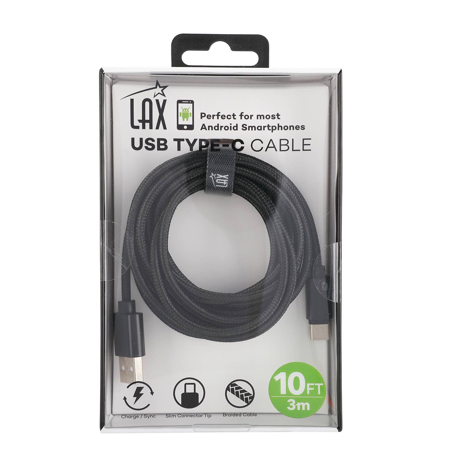 LAX Gadgets - Wholesale Charging Cable - LAX Gadgets USB C Cable - Nylon Braided USB-C Retail Pack12
