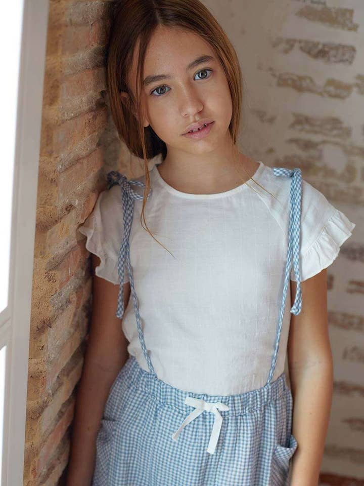 Vichy geruite meisjesrok met riempjes voor wholesale door Dadati