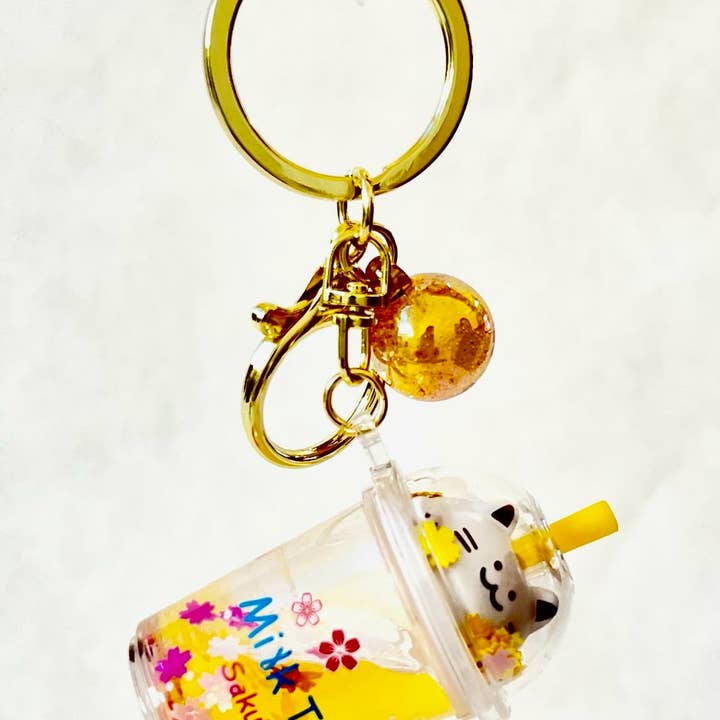 BCmini - Wholesale Keychain - Unisex - Kitty Milk Tea Floaty Key Charm