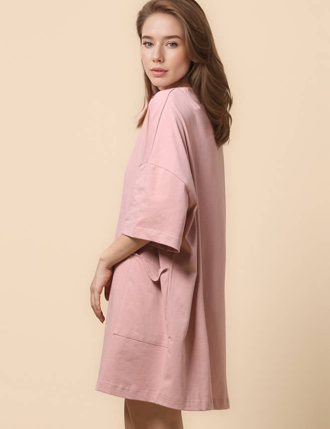 Sweetkama - Wholesale Dress - Women's - Ladies Soild Color Tee Mini Dress SKD4681