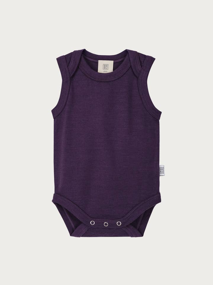 Merino Singlet Romper - Pruim voor wholesale door Babu