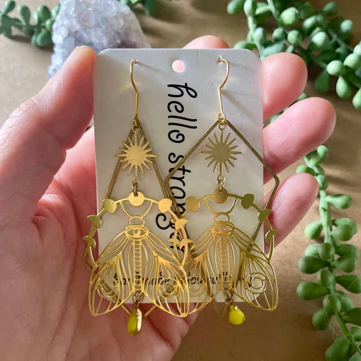 Lunar Lampyridae Earrings // Handmade in USA for wholesale by Hello Stranger