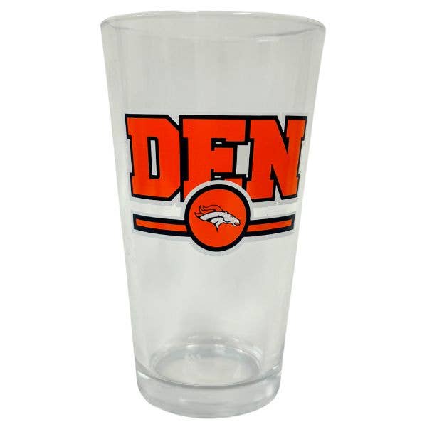 The Letterman Pint - 16OZ Denver Broncos Glass Pint for wholesale by St. Louis Wholesale LLC