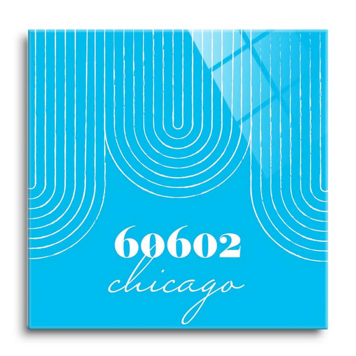 Bright Modern City Zip On Teal Illinois Chicago for wholesale by Love Local