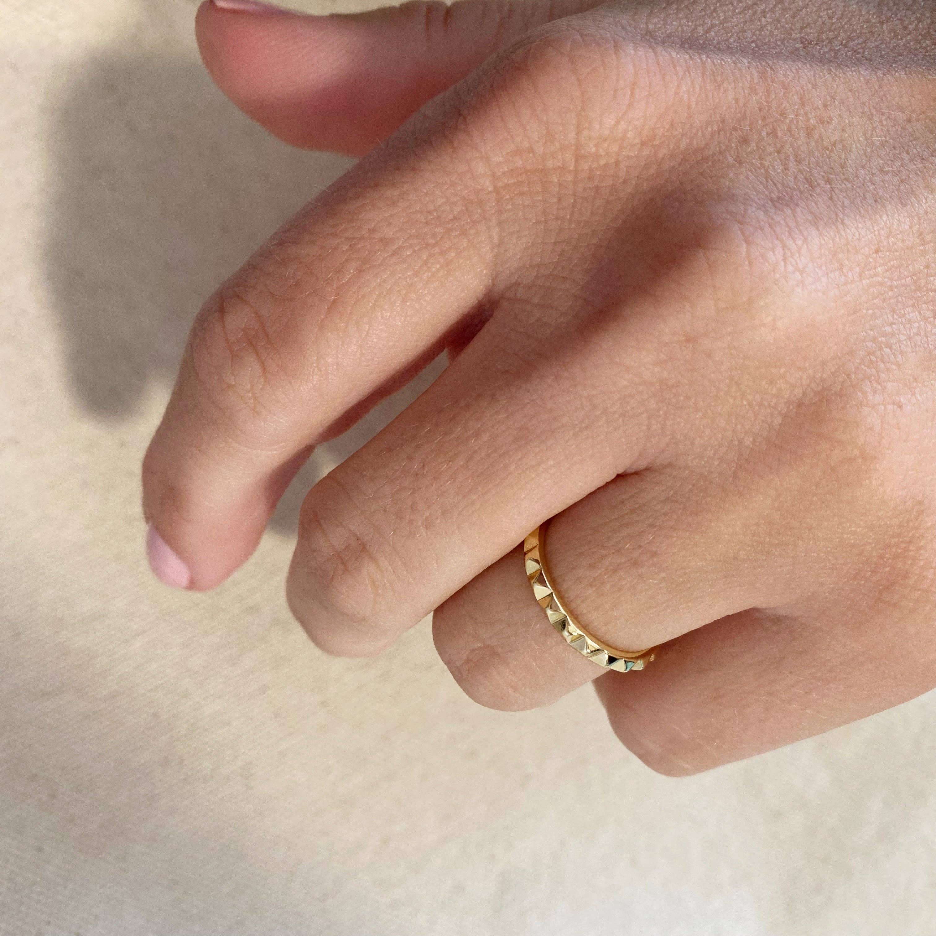 GoldFi - Vendita all'ingrosso Anello midi/a fascia - Anello a fascia a spillo riempito in oro 18 carati2