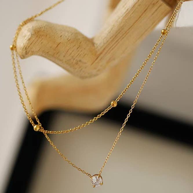Gold 18K STAINLESS STEEL TARNISH FREE NECKLACE SET | 40NK382 for wholesale on Faire