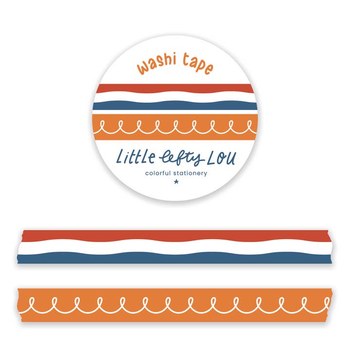 Dutch Flag And Orange Doodle - 2 Slim Washi Tapes for wholesale by Little Lefty Lou