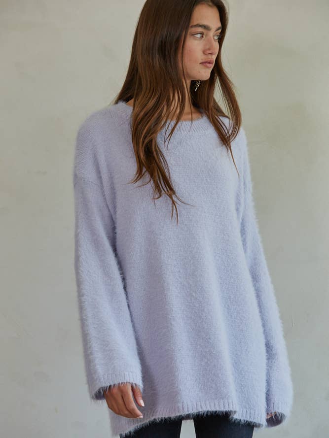 By Together - Wholesale Knit Sweater - Women's - W1606 | Knit Sweater Cotton Acrylic Nylon Fuzzy Pullover