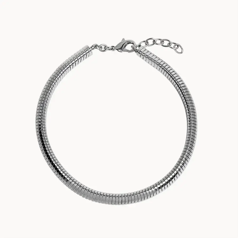 HoopLa - Wholesale Choker/Collar - Tobogas, Cobra Omega Collar Necklace- Steel2