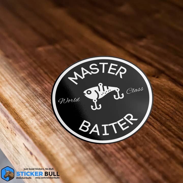 Sticker Bull - Wholesale Sticker - World Class Master Baiter Sticker, Swim Bait Sticker, Meme Sticker, Funny Waterproof Vinyl Sticker Decal for Laptop, Car, Hydroflask Sticker1