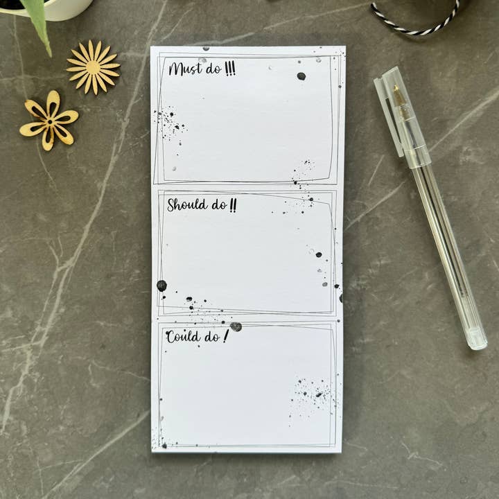 Skal gøre Bør gøre Kunne gøre Planlægger, Skriveunderlag, Opgavelisteblok for engroshandel hos Tall Order