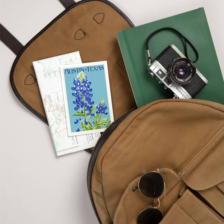 Lantern Press - Wholesale Postcard - PREMIUM POSTCARDS Austin, Texas, Bluebonnet, Letterpress5