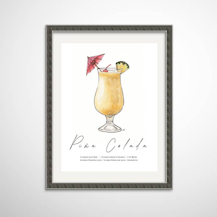Piña Colada - Pen and Watercolor Archival Art Print for wholesale by Alyssa Whetstone Art