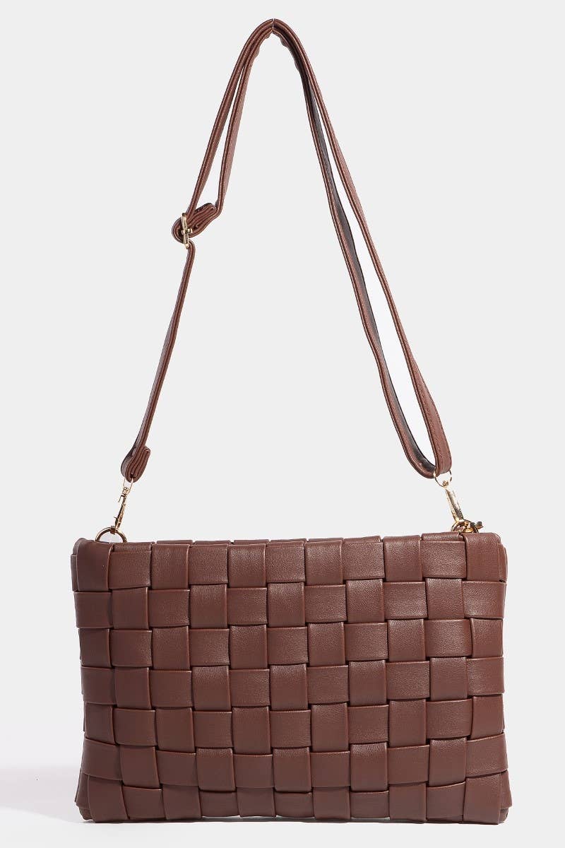 Collections by Fame Accessories - Wholesale Crossbody Bag - Women's - Leather Basket Weave Hand Bag8