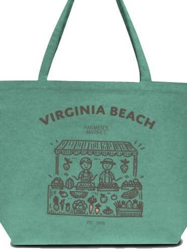 Sacs fourre-tout imprimés du marché fermier de Virginia Beach pour la vente par Soil Comforts