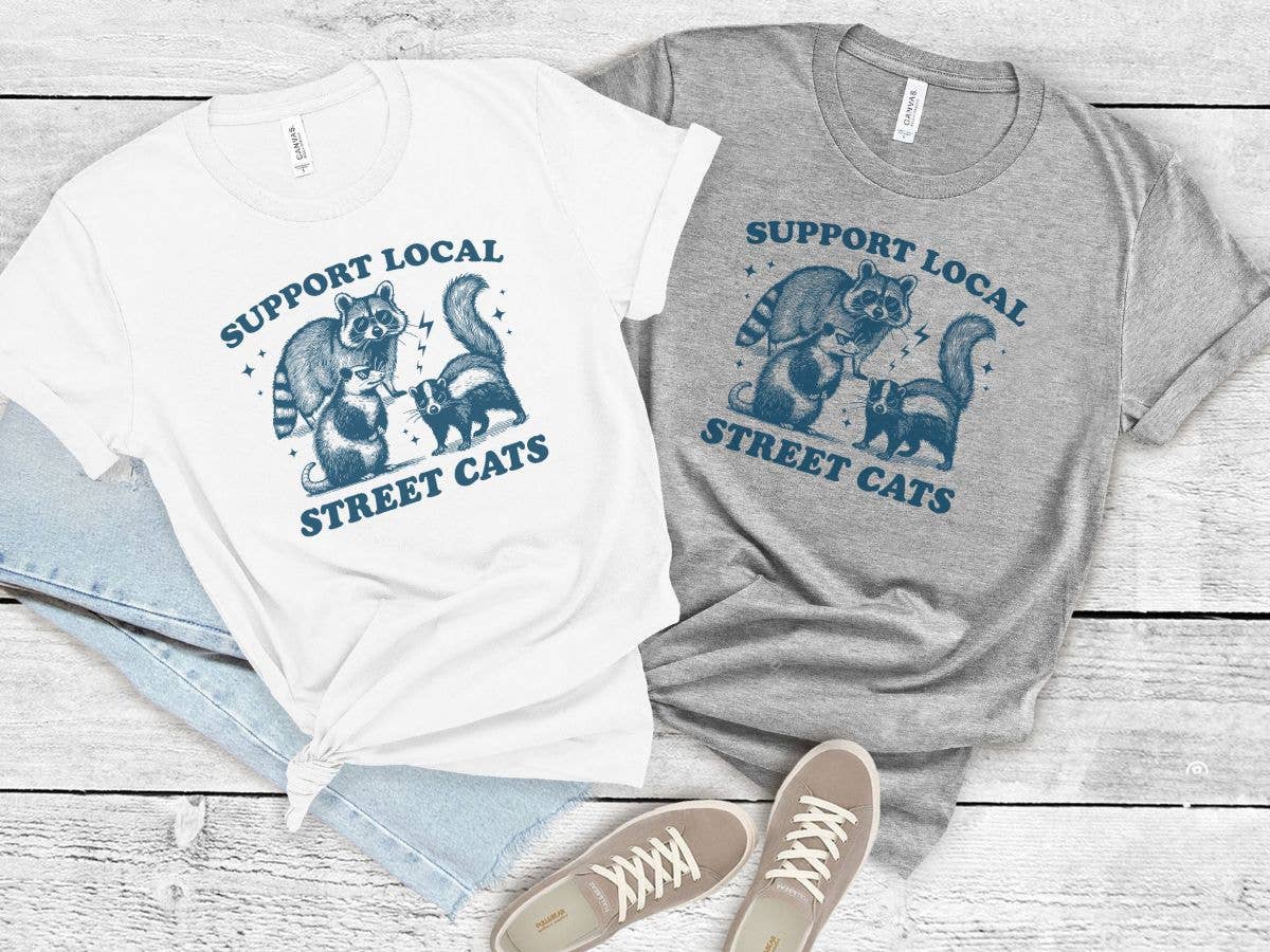 Sister Ray - Wholesale T-Shirt (Graphic) - Unisex - Support Local Street Cats Raccoon Funny T Shirt0