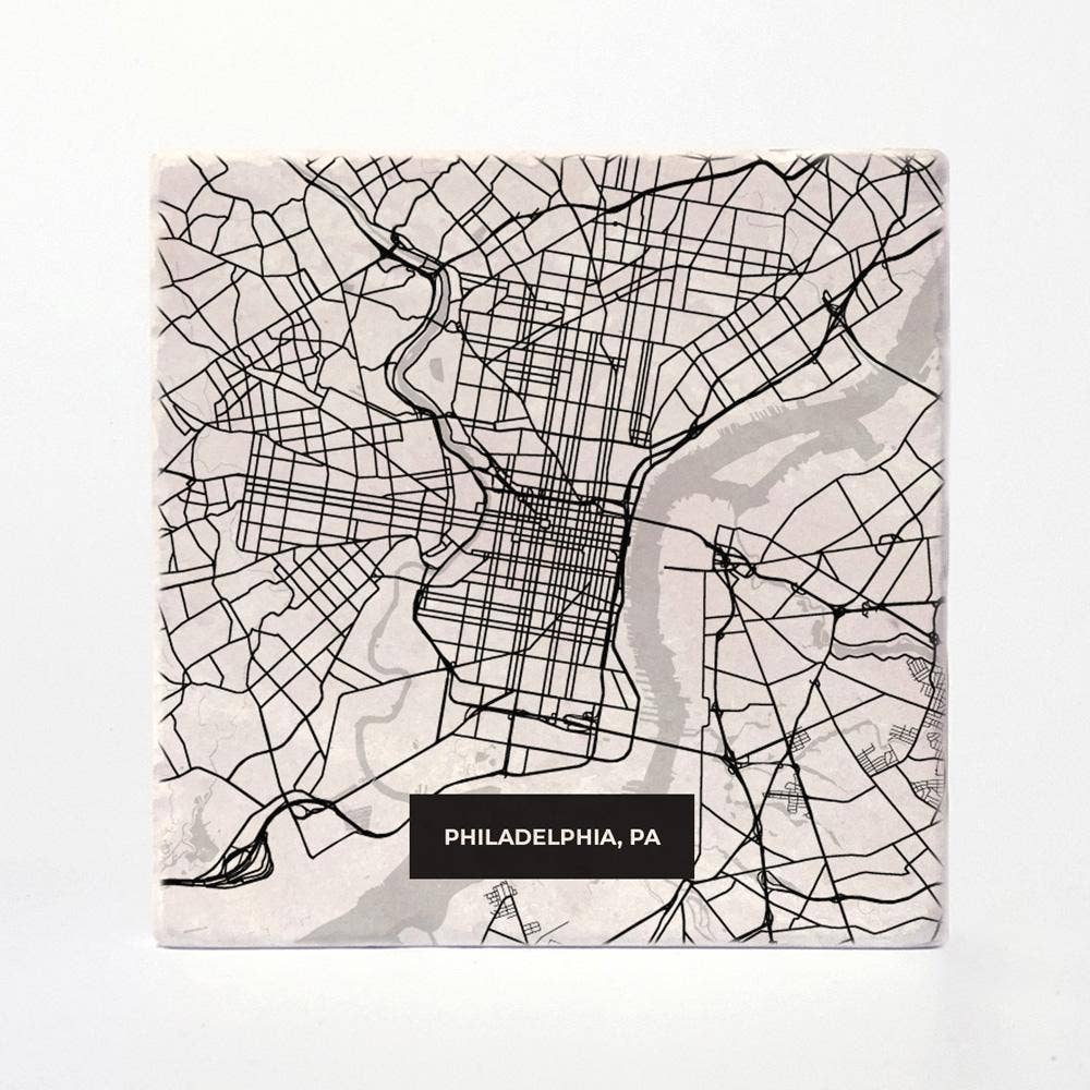 Versatile Coasters - Wholesale Coasters - Philadelphia Modern Map Coasters1