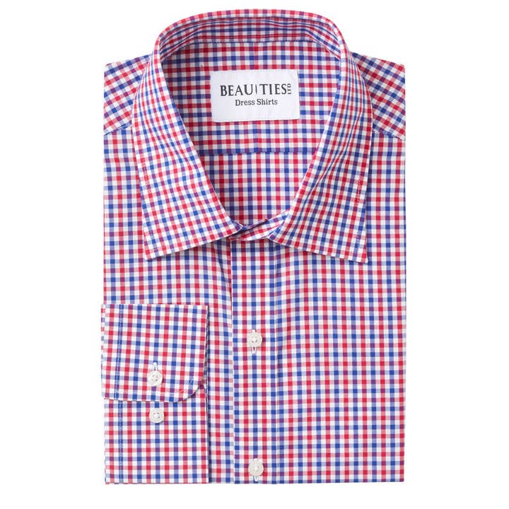 Camicia elegante a quadretti rossa e blu per la vendita all'ingrosso da parte di Beau Ties of Vermont