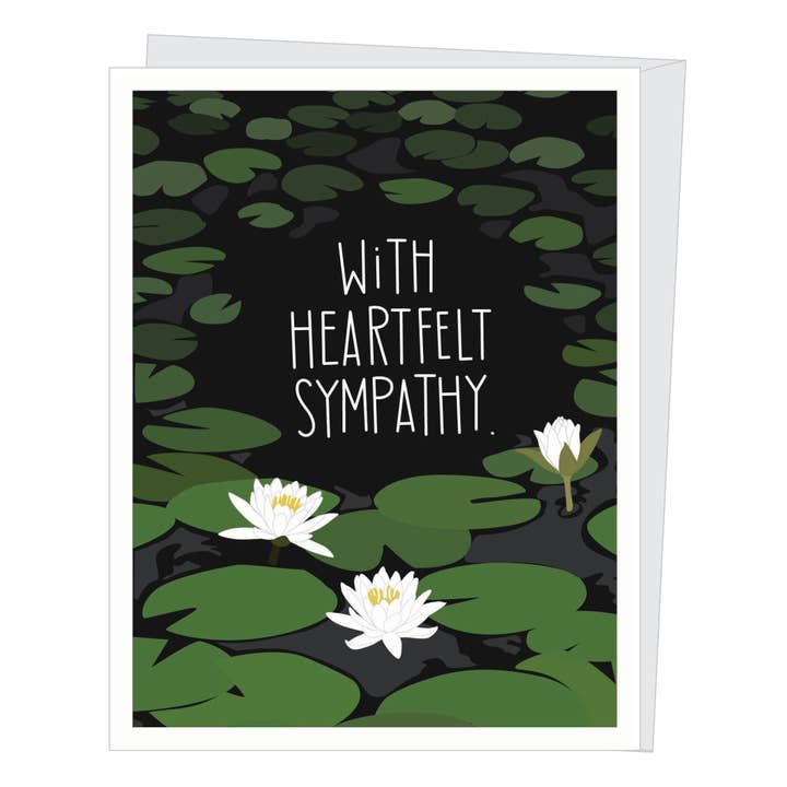 Water Lilies Sympathy Card for wholesale by Apartment 2 Cards