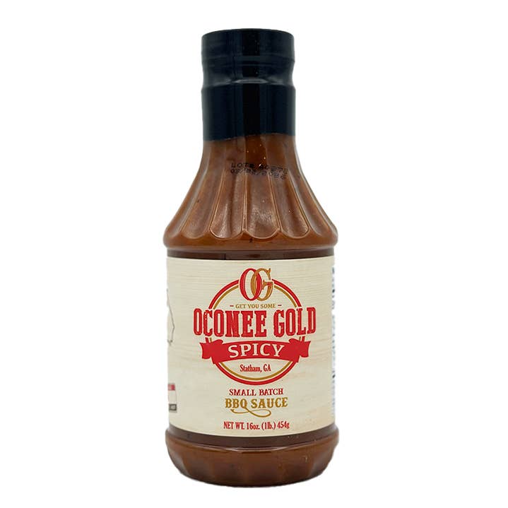 Oconee Gold Spicy BBQ Sauce, 16 Oz Bottle for wholesale by Oconee Gold BBQ Sauce
