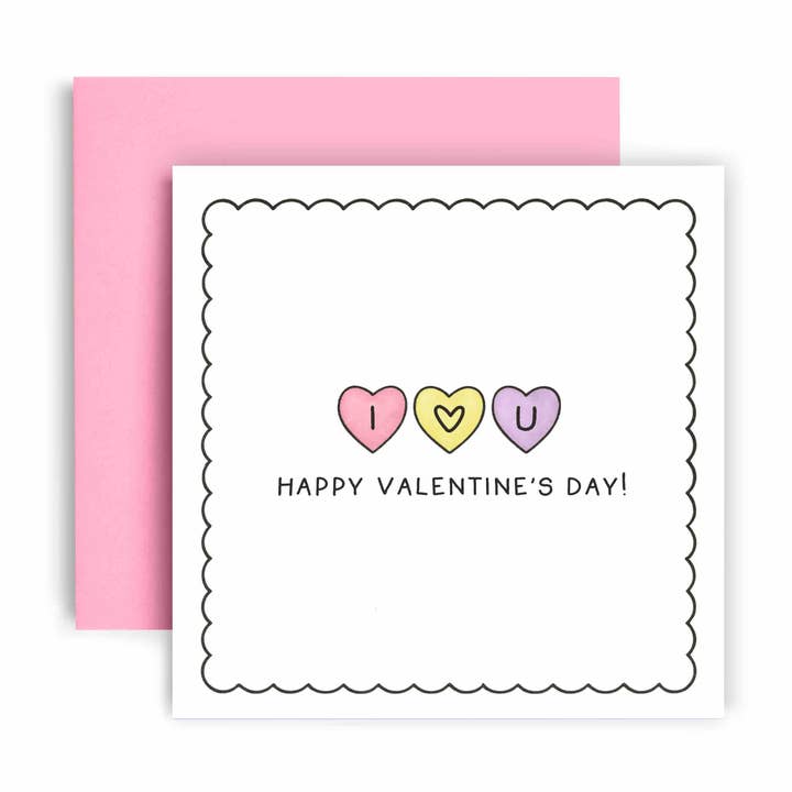 Love Hearts I Heart U Valentine’s Day Card for wholesale by Huxters