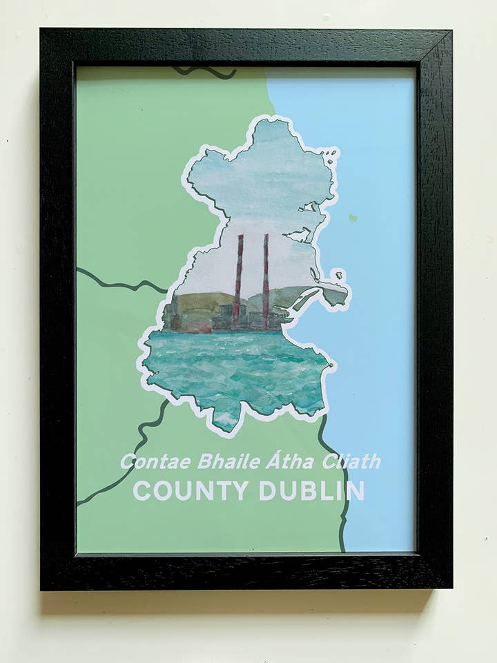 Comté de Dublin Art Print A4 | Poolbeg pour la vente par Clemence Prosen Art & Design