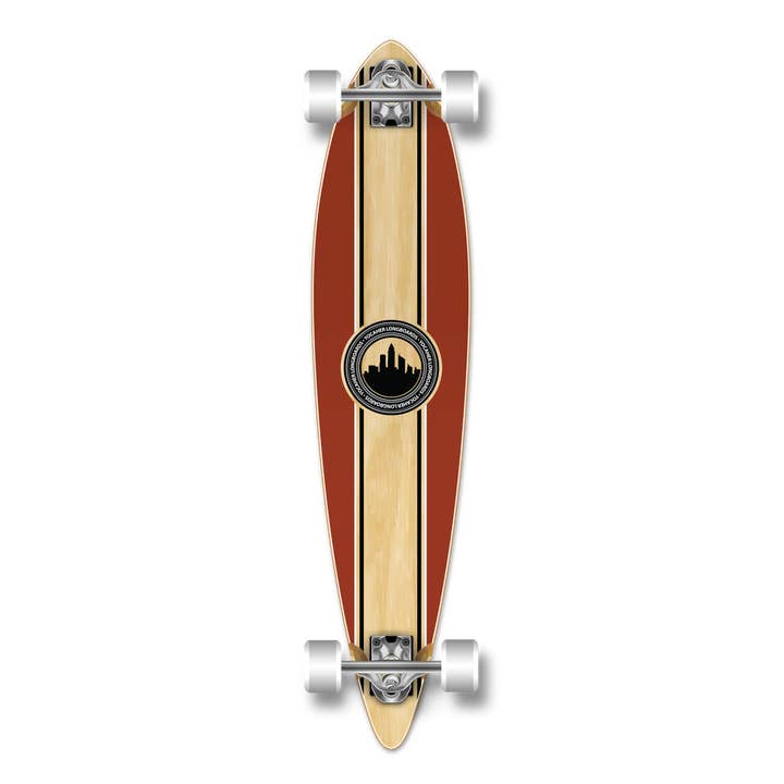 Yocaher Pintail Completo Longboard - Crest Burgundy por atacado de Yocaher Skateboards