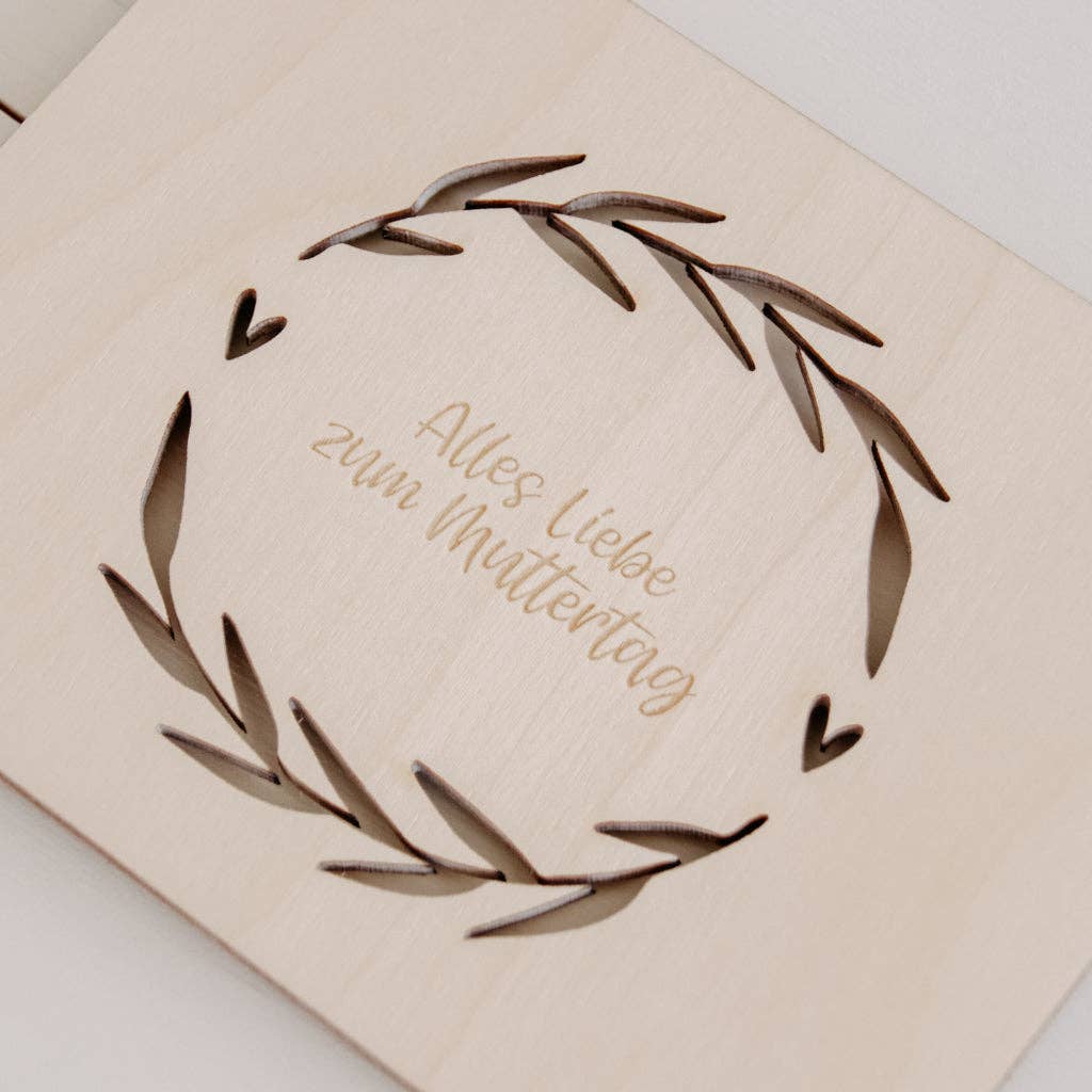 Buchstabenkult - Wholesale Love Card - wooden card | Kranzliebe1