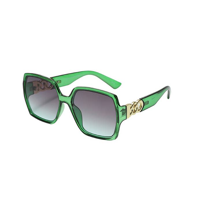 Prime Opticals - Wholesale Sunglasses - Women's - F3134, Large Frame with Small Gold Chain Design Arm4