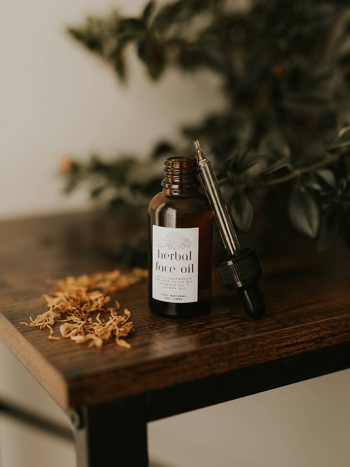 Herbal Face Oil for wholesale by wildcraftedtallow