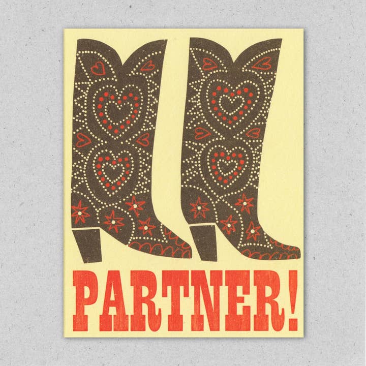 Partner Love Card, Offset Printed with Vegetable Inks for wholesale by Lisa Jones Studio