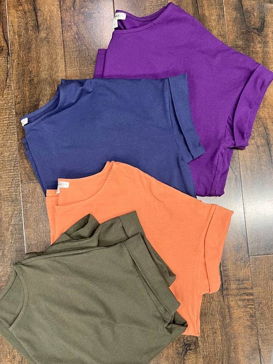 ETK-8829-PL Camiseta básica casual de algodão plus size por atacado de Emerald Collection