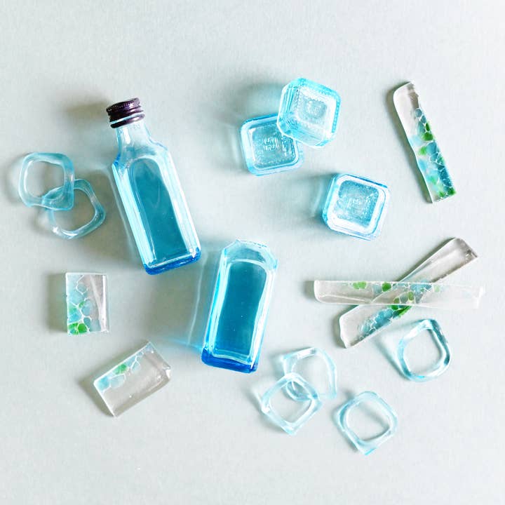 Smart Glass Recycled Jewelry - Wholesale Pendant/Charm Necklace - RUFFLE GIN NECKLACE Sterling | Sustainable | Botanical | USA