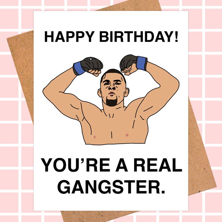 Nate Diaz Funny UFC Birthday Card | Pop Culture Card for wholesale by Pop Hot Cards