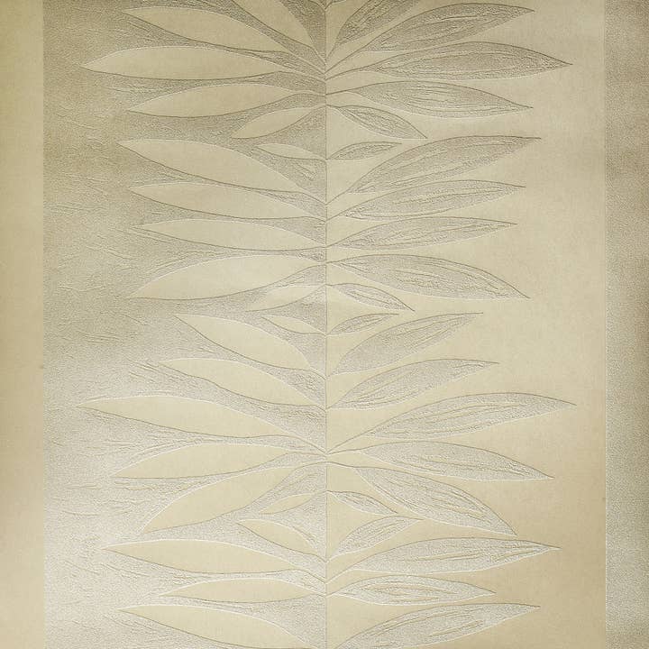 Slow Living Passion Leaf Stripe Glitter Wallpaper for wholesale by Galerie Wallcoverings