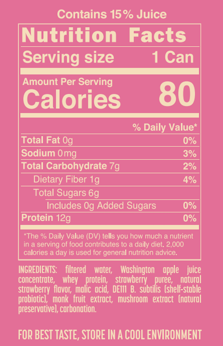 Good Wolf Beverages - Wholesale Soda/Carbonated Drink - Strawberry Strength Probiotic Protein Soda - 12oz 4