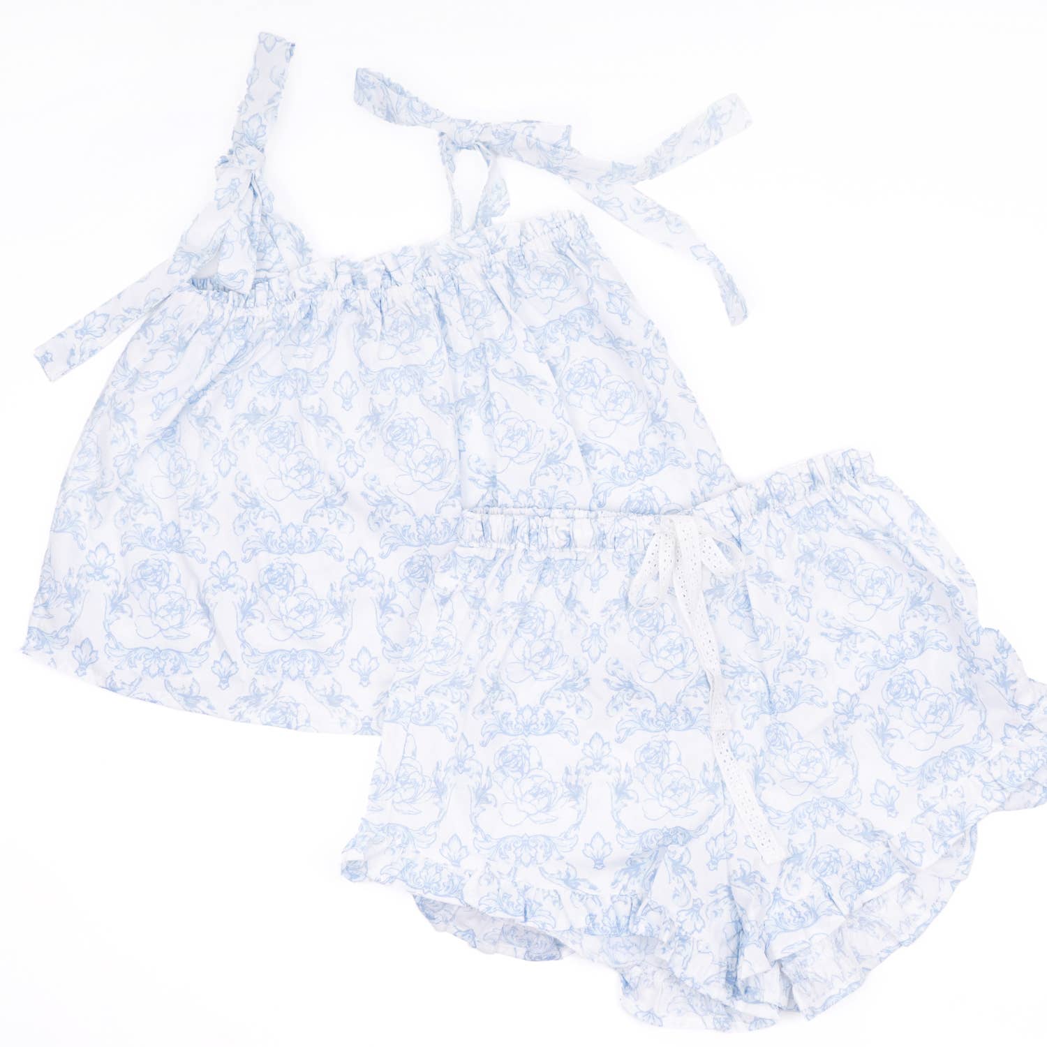 8 Oak Lane - Wholesale Sleepwear Set - Women's - French Rose Tie Top Ruffle Sleep Set5