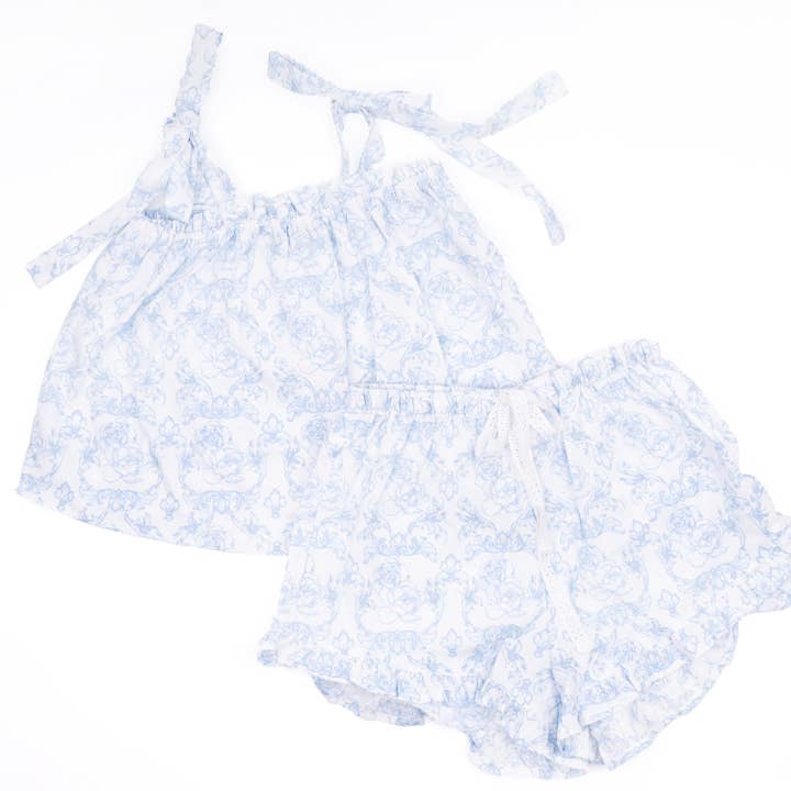 8 Oak Lane - Wholesale Sleepwear Set - Women's - French Rose Tie Top Ruffle Sleep Set5