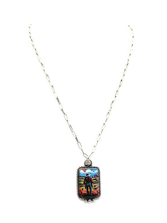 Collier pendentif à motif thème western pour la vente par Snowing West