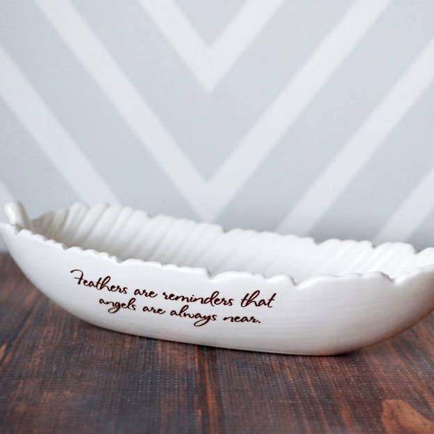 Feather Bowl, Sympathy Gift, Ceramic, Remembrance, Angels for wholesale by Susabella