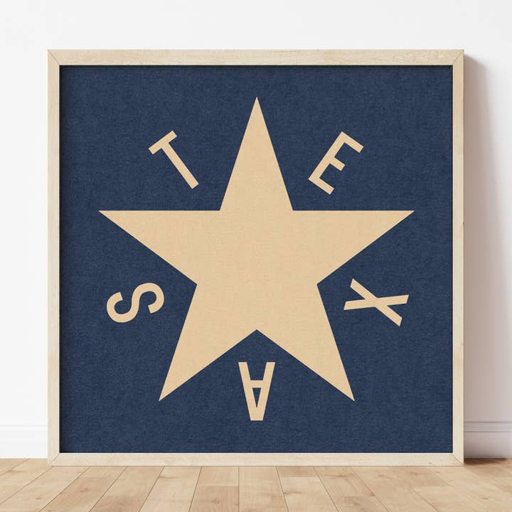 Dezavala Star Texas Flag Art Print Poster (FLAT) for wholesale by Tejas Country Club