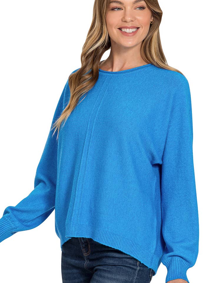 Viscose Front Seam Round-neck Sweater for wholesale by Vanilla Monkey