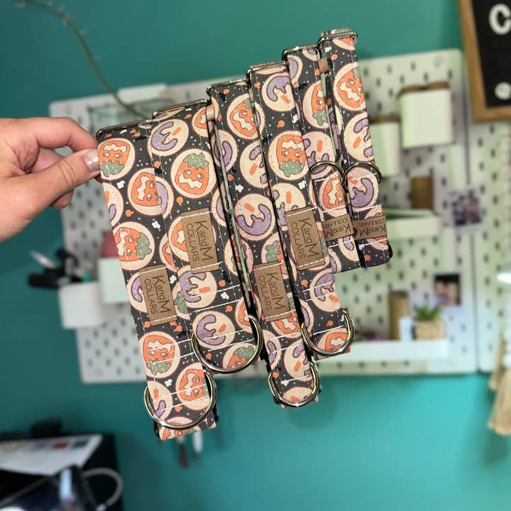 K and M Collars - Wholesale Pet Collar - Dog - Dark Halloween Cookies Dog Collar, Pet Accessory2