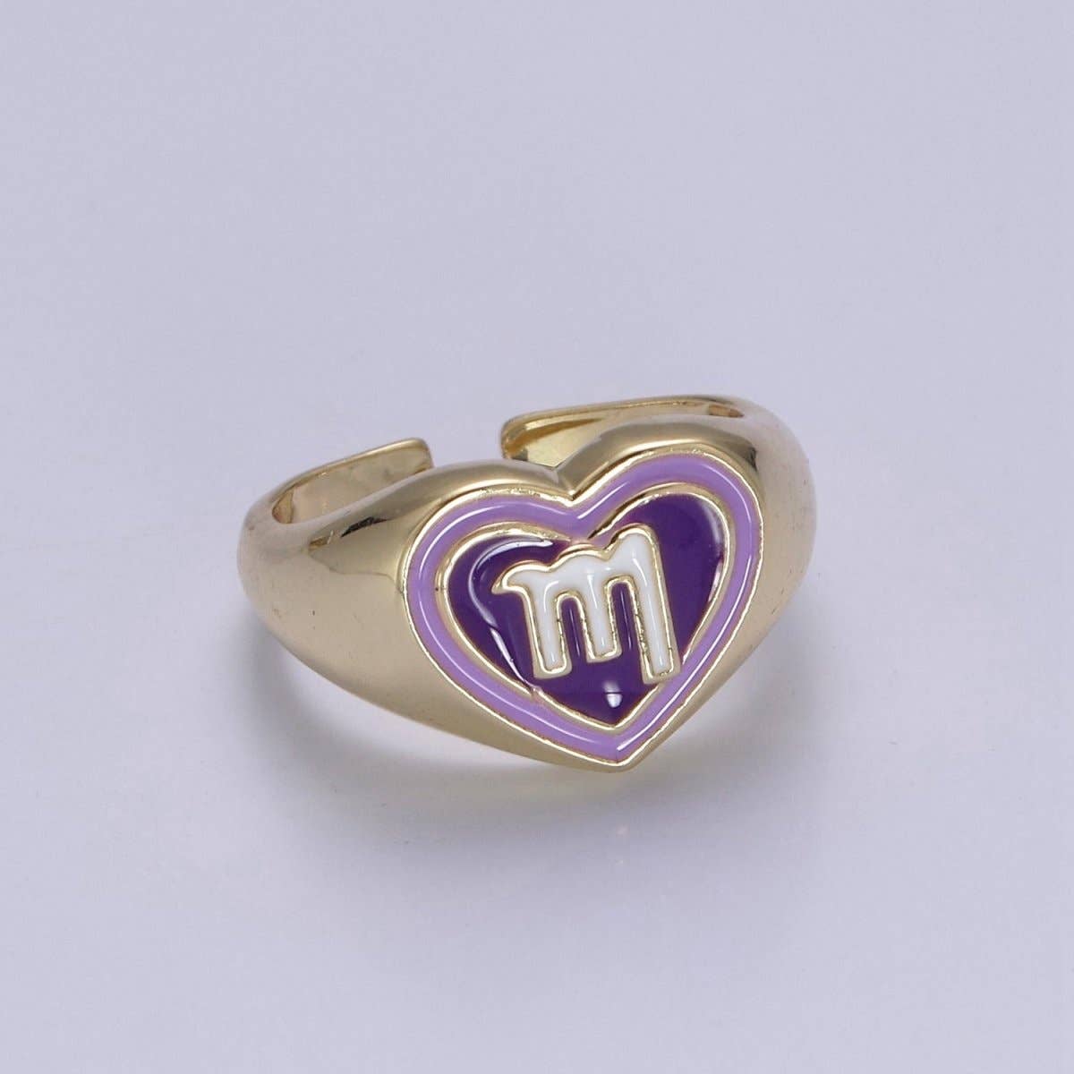 Aim Eternal - Wholesale Signet Ring - Y2K Signet Zodiac Ring Constellation Sign Enamel Gold Ring, Astrology Sign Horoscope Ring Birthday Personalized Fun Gift S-489-S-5007